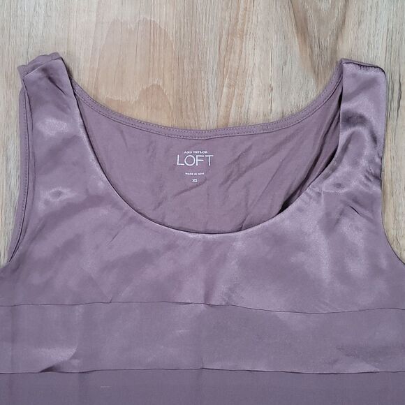 🔺️Loft Eggplant Layered Sleeveless Crop Top XSmall - Picture 3 of 6